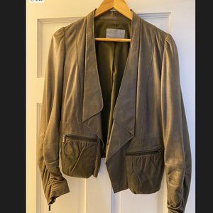 Olive Green Classiques Entier Leather Jacket